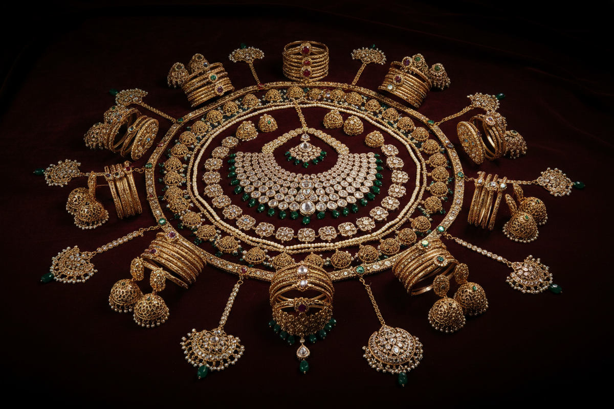 Opulent Indian Jewelry Flatlay