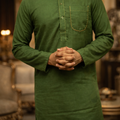 Groene Heren Kurta – Klassiek & Stijlvol