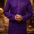 Paarse Heren Kurta – Klassiek & Stijlvol