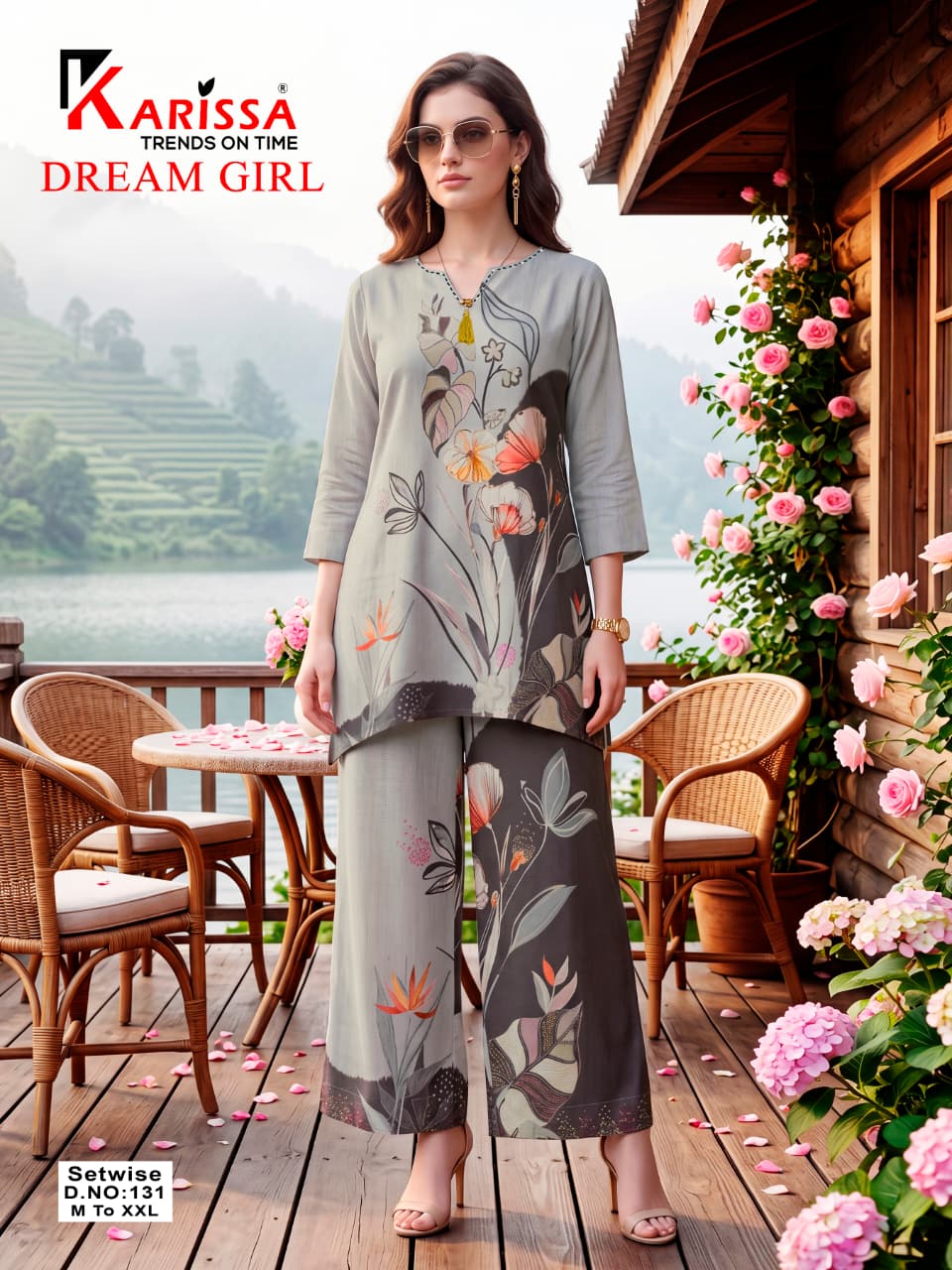 Grey Botanical Co-ord Set origineel