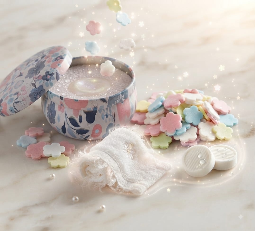 PuurBloom Soap Petal Kit – kleurrijke bloemvormige zeepblaadjes in decoratief blik