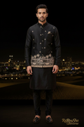 Black Gold Kurta Pajama met Koti