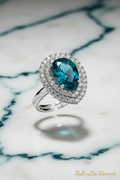 Blauwe Druppel Ring - Marmer