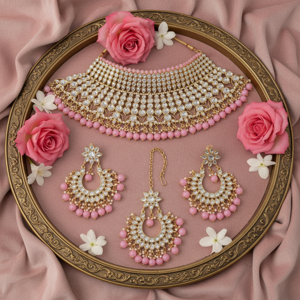 Blush Pink Choker - Flat Lay verbeterd