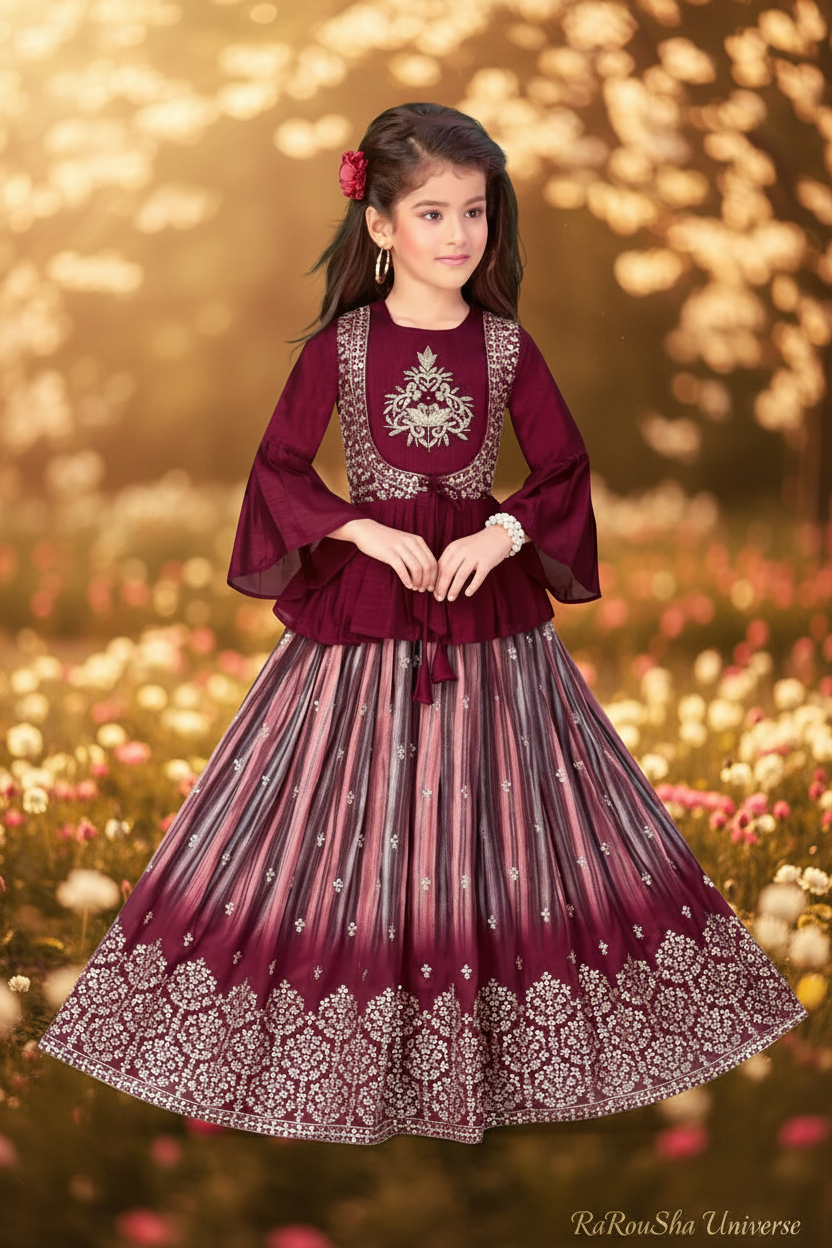 Bordeaux Lehenga - Tuin