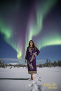 Dames Chiffon Top Paars - Aurora Borealis