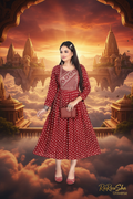 Dames Halflange Kurti Rood - Zwevende Hemelstad