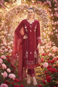 Dames Salwar Kameez Bordeaux - Rozentuin
