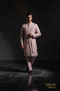 Dulha Sherwani Roze Zilver - Foto 1