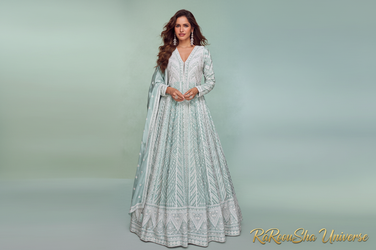 Floral Mint Anarkali