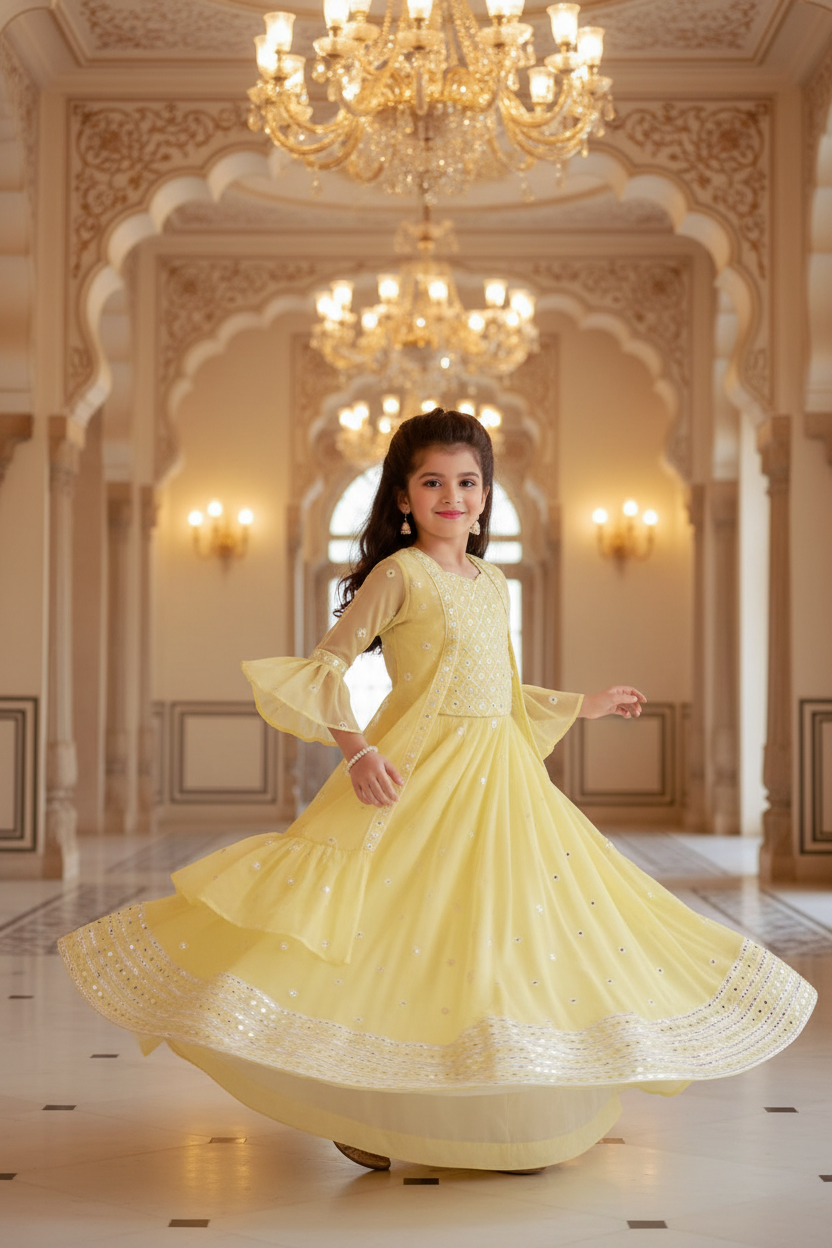 Geel Lehenga - Twirl