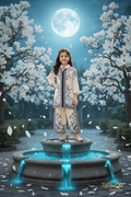 Girls Kurti Set Crème Blauw – Maanlicht