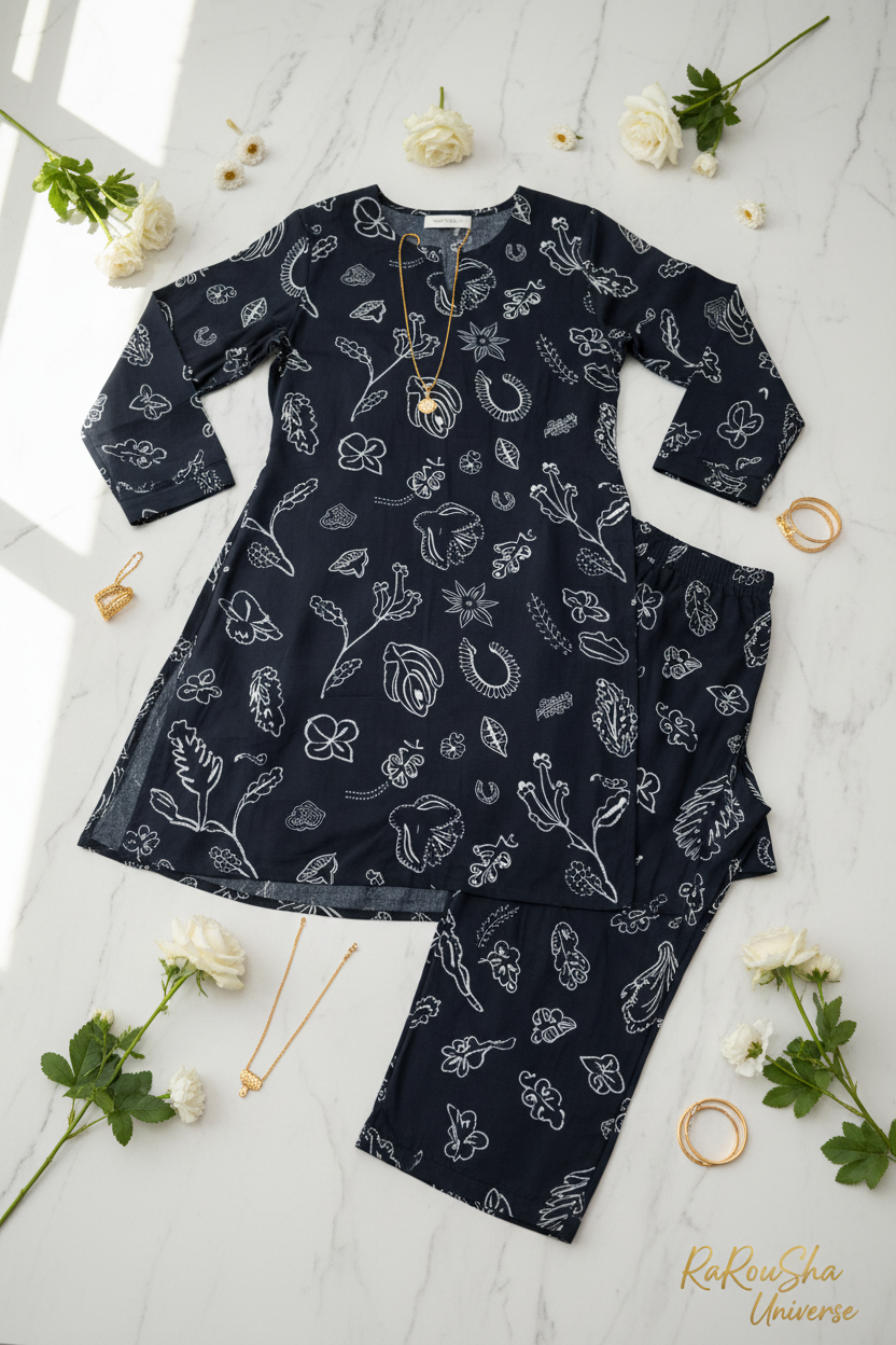Girls Kurti Set – Flat Lay