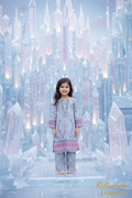 Girls Kurti Set Grijs Blauw – Kristal Paleis