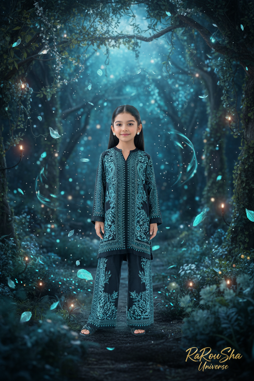 Girls Kurti Set Zwart – Fantasy Tuin