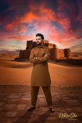 Heren Kurta Kameez Roestbruin - Woestijn Vesting