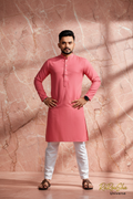 Heren Kurta Pajama Zalmroze Marmer Editorial