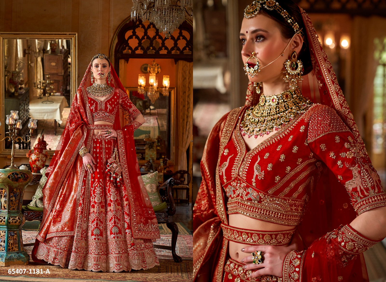 Crimson Royal Bridal Lehenga – 65407-1181-A