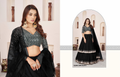 Black Georgette Sequins Lehenga Set