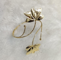 Gouden Dubbele Bloem Bajuband - Bovenarmband