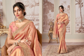 Sanjana Bridal - Roze Goud Zijde Bridal Saree