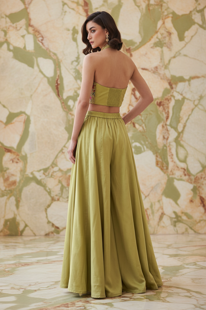 Lime Green Co-ord Set achterkant - marmer