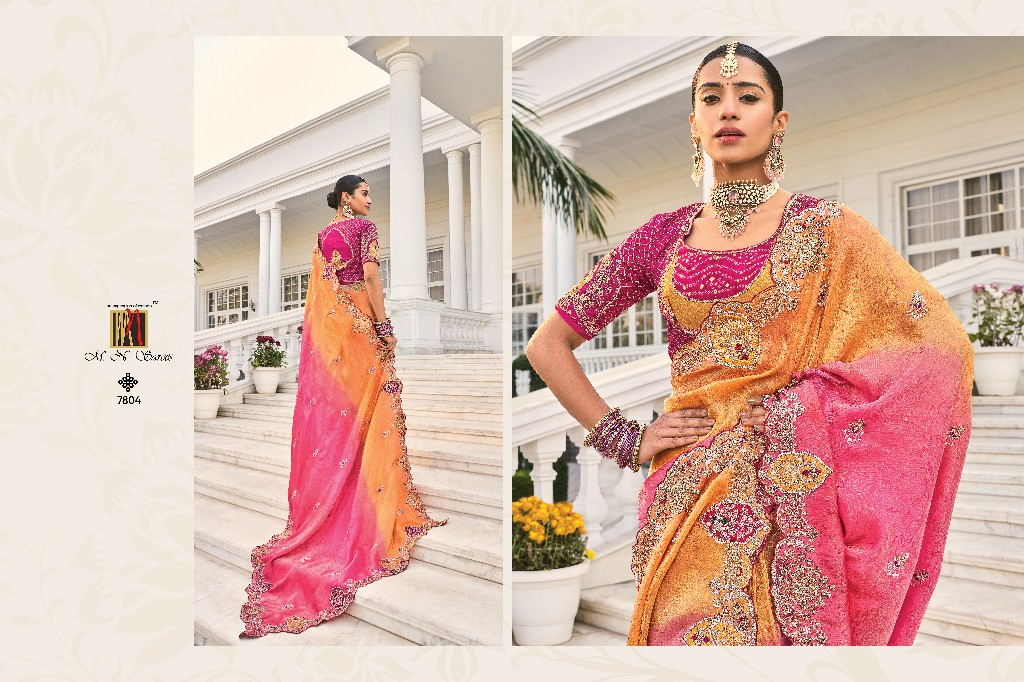 Shahi Poshak - Oranje & Fuchsia Ombre Bridal Saree