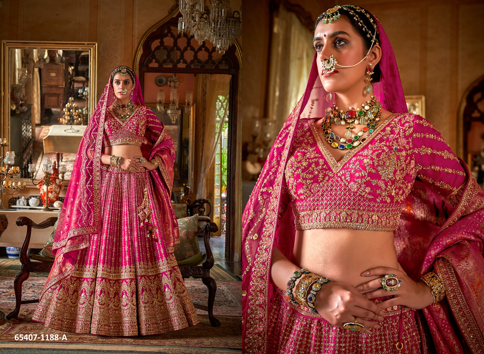 Magenta Bridal Lehenga – 65407-1188-A
