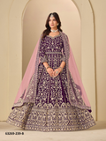 Purple Velvet Anarkali Floor-Length Suit