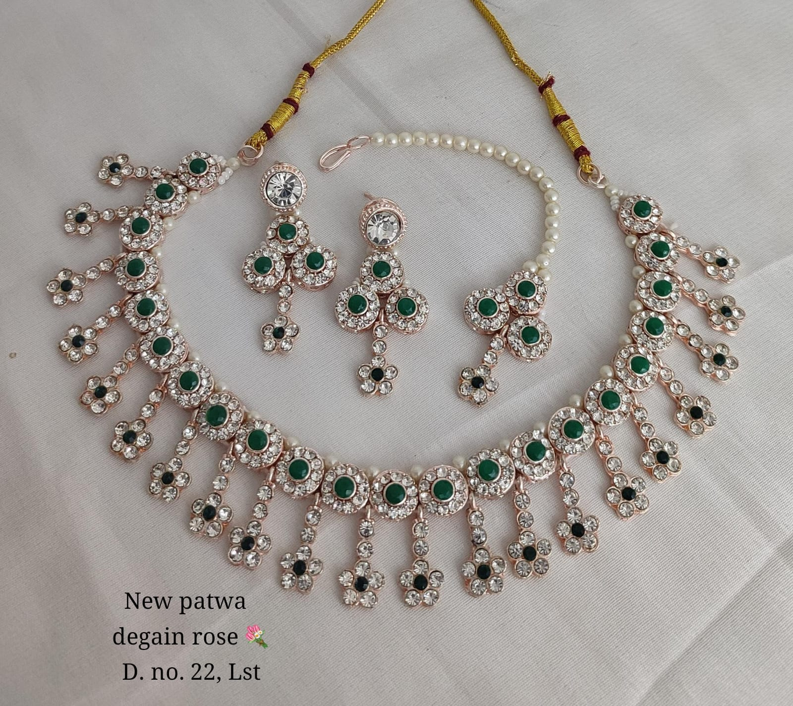 Rose Gold Patwa Sieradenset | Ketting & Oorbellen