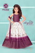 Little Lady - Paars & Creme Bloemen Lehenga Set