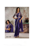 SELENE Ready-to-Wear Saree – Koningsblauw/Paars