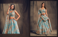 Sky Blue Floral Organza Lehenga – 57229-7619