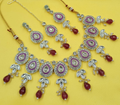 Kundan Sieradenset | Ketting, Oorbellen & Maang Tikka Paars & Ruby