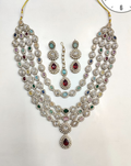 Victorian Navratan Sieradenset | Ketting, Oorbellen & Maang Tikka