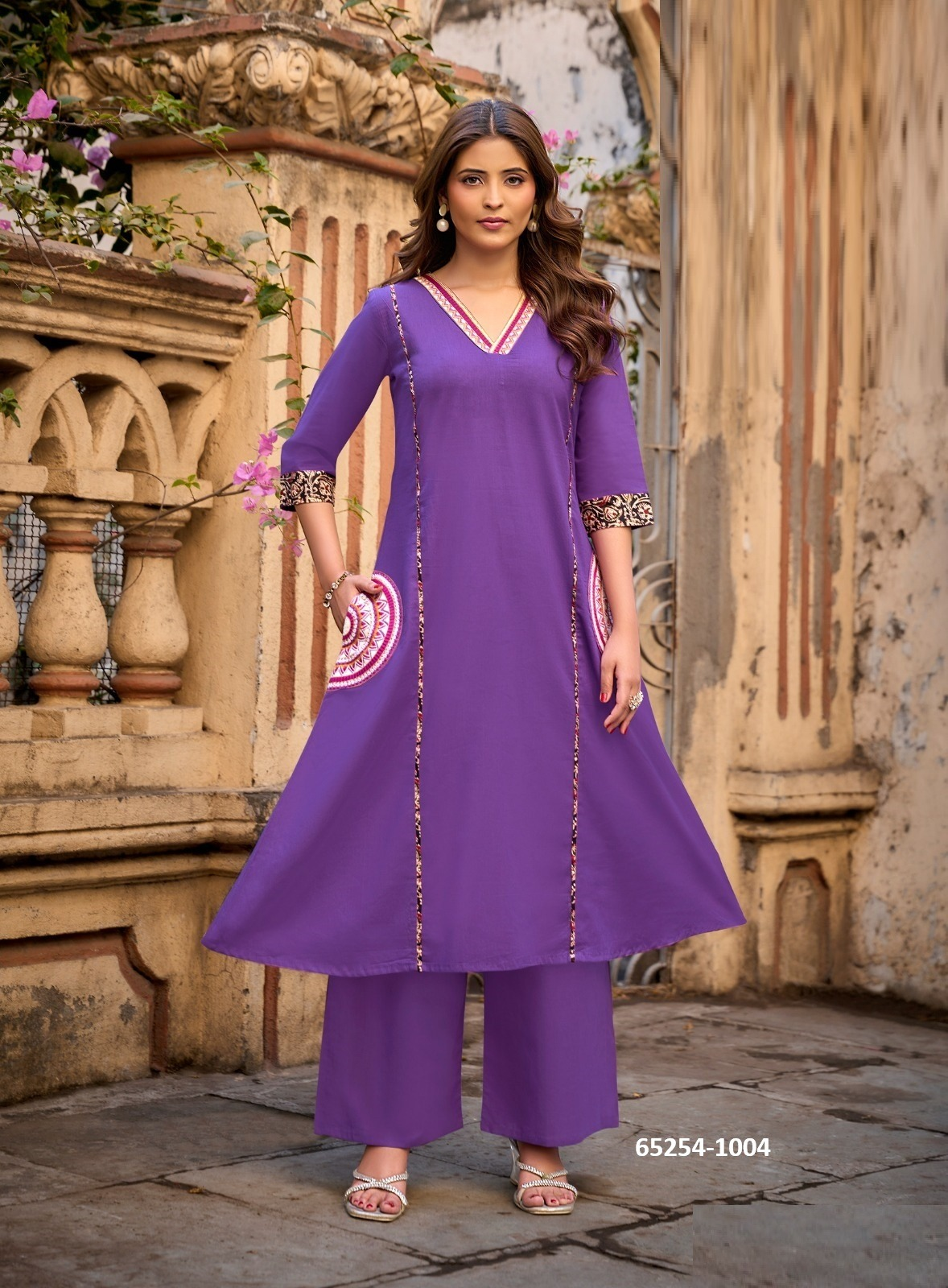 ARIKA Cotton Co-ord Set - Paars