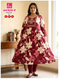 Liva Ghera Big Size Kurti - Bordeauxrood Bloemenprint | Plus Size
