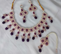 Amethyst Royale Sieradenset | Ketting, Oorbellen & Maang Tikka