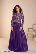 Purple Vichitra Silk Choli & Skirt Set