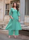 ARIKA Cotton Co-ord Set - Mintgroen