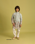 Vantara Jongens Kurta Pajama - Lichtblauw met Borduurwerk