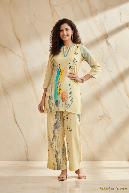 Cream Artistic Co-ord Set marmeren achtergrond