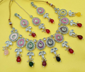 Kundan Sieradenset | Ketting, Oorbellen & Maang Tikka Multicolor Navratan