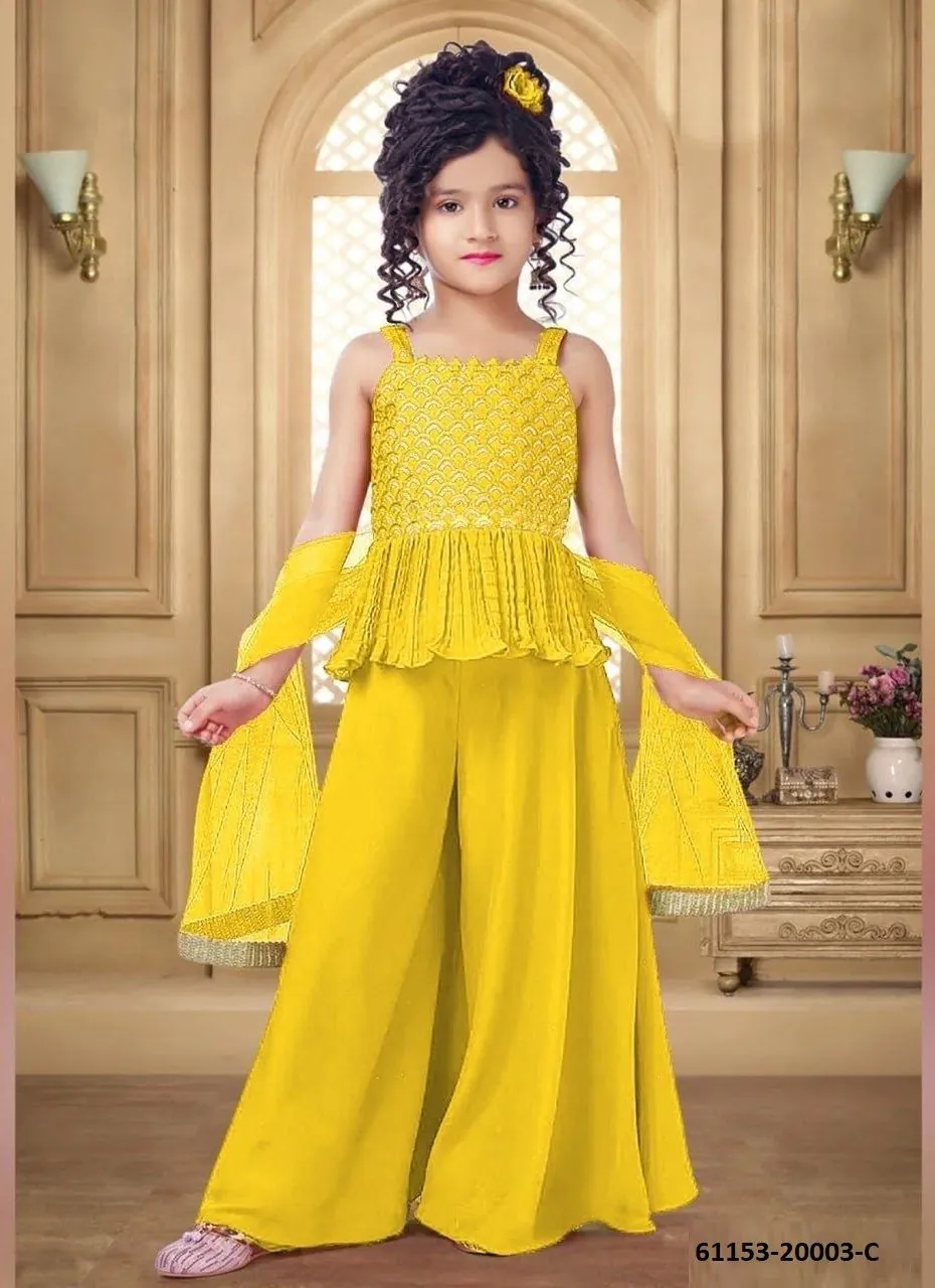 Paree – Meisjes Feestoutfit | Full Stitched | Poly Crape met Net Dupatta