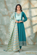 Royal Queen Anarkali Set Teal editorial