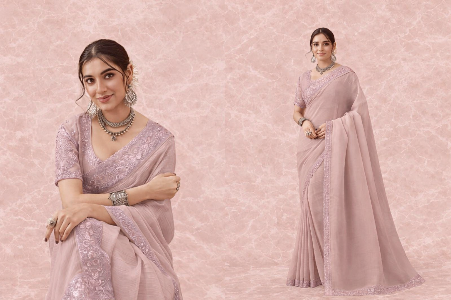 Dames Saree — Lavendel