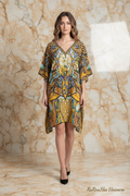 Gold Leopard Silk Poncho Kaftan editorial