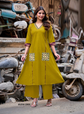 ARIKA Cotton Co-ord Set - Mosterdgeel