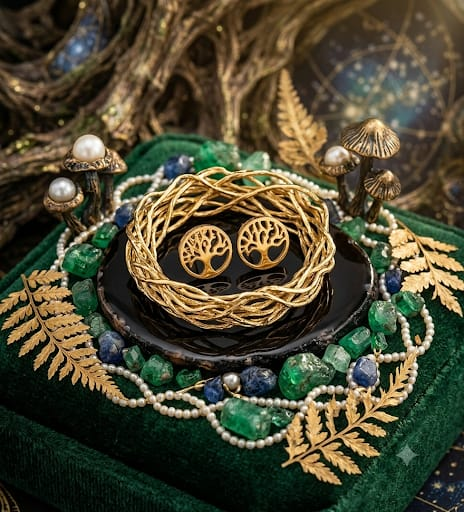 Mini Queens – Gouden Levensboom Oorknopjes
