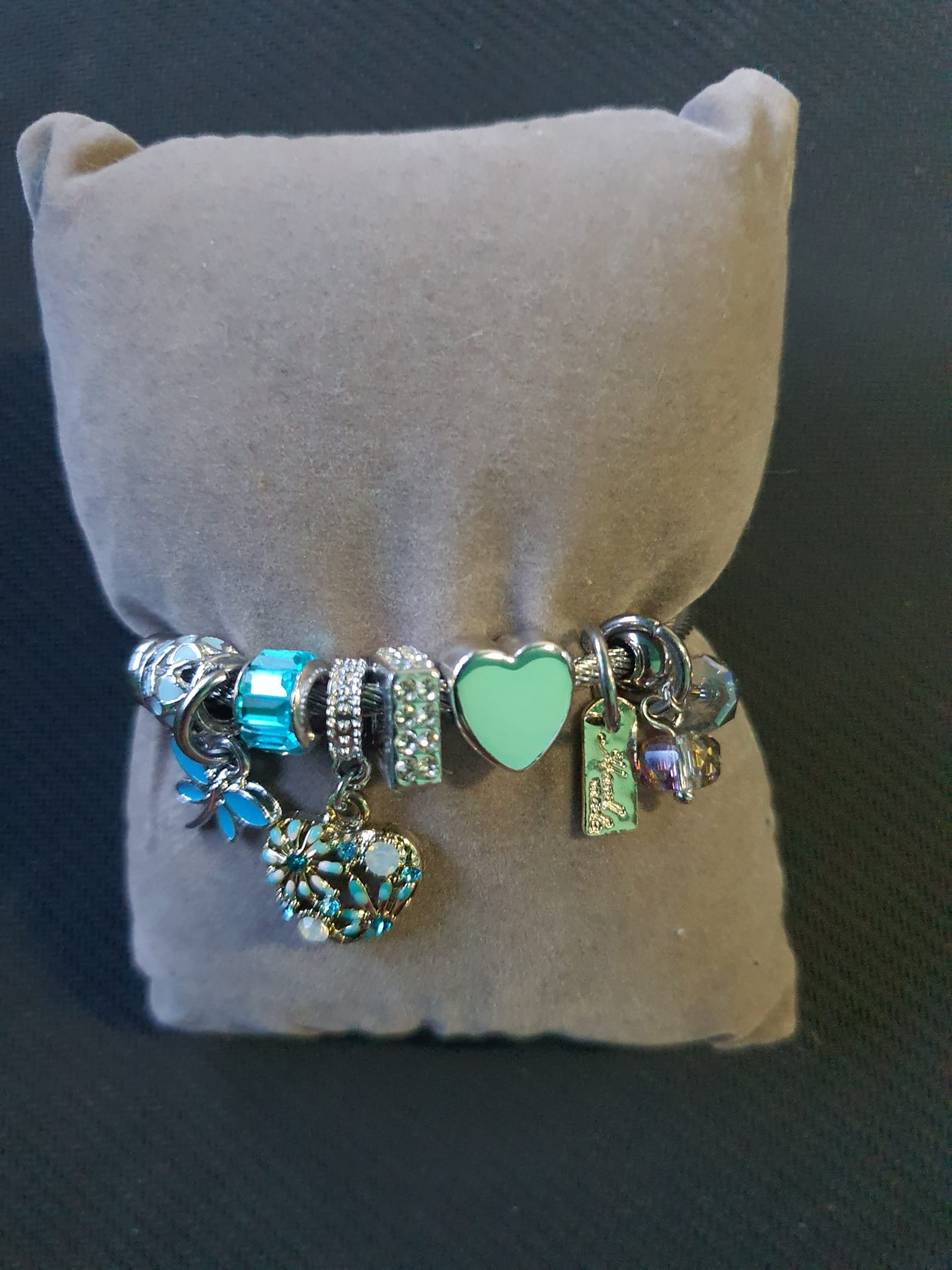 Zilveren Charm Armband – Turquoise & Natuur